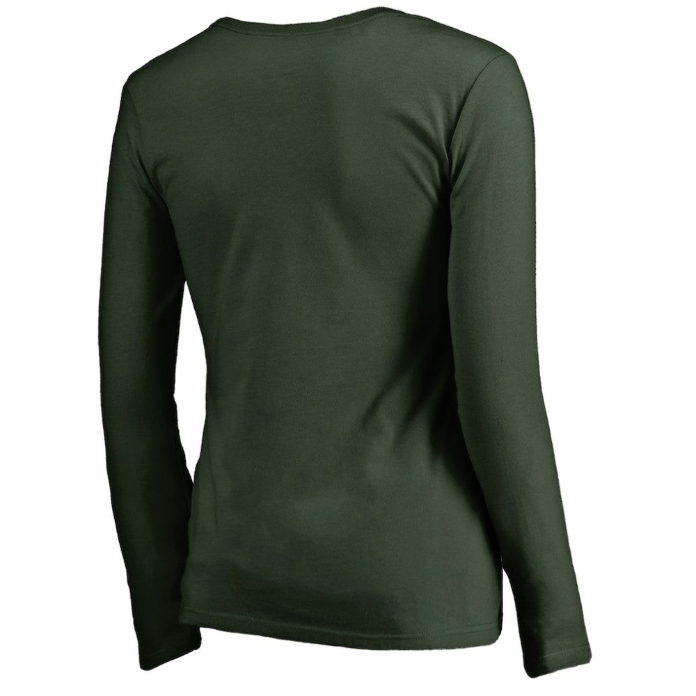 NHL Minnesota Wild Women's Splatter Logo V-Neck Long Sleeve T-Shirt - Green