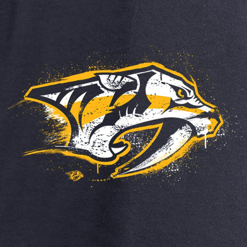 NHL Nashville Predators Women's Splatter Logo V-Neck Long Sleeve T-Shirt - Navy