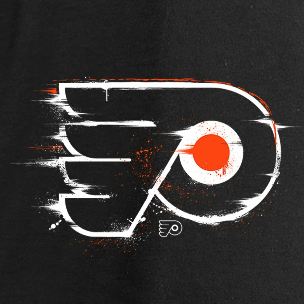 NHL Philadelphia Flyers Women's Splatter Logo V-Neck Long Sleeve T-Shirt - Black