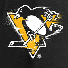 NHL Pittsburgh Penguins Women's Splatter Logo V-Neck Long Sleeve T-Shirt - Black
