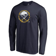 NHL Buffalo Sabres Splatter Logo Long Sleeve T-Shirt - Navy