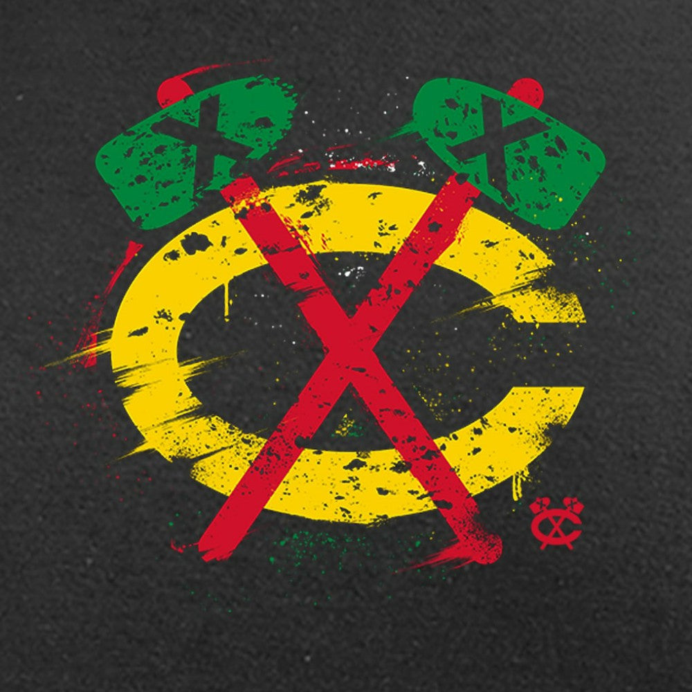 NHL Chicago Blackhawks Splatter Logo Long Sleeve T-Shirt - Black