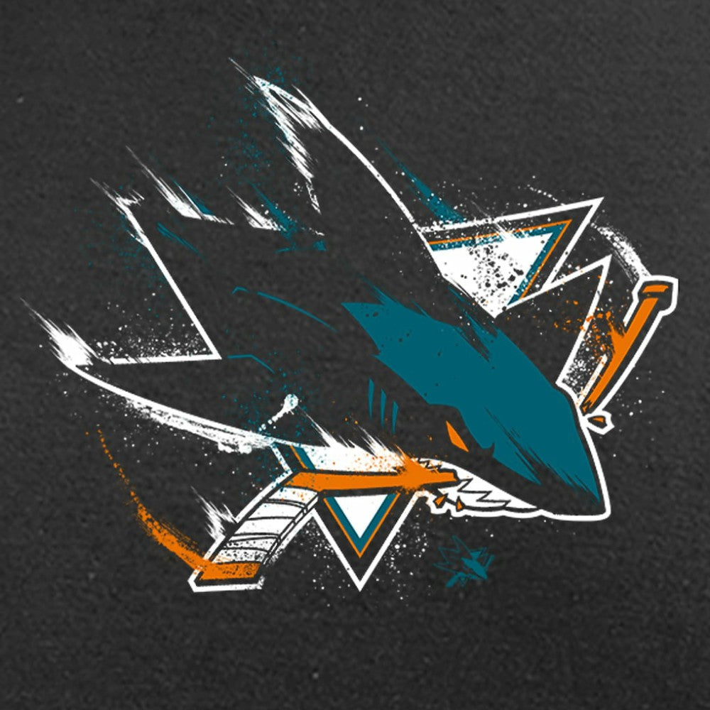 NHL San Jose Sharks Splatter Logo Long Sleeve T-Shirt - Black
