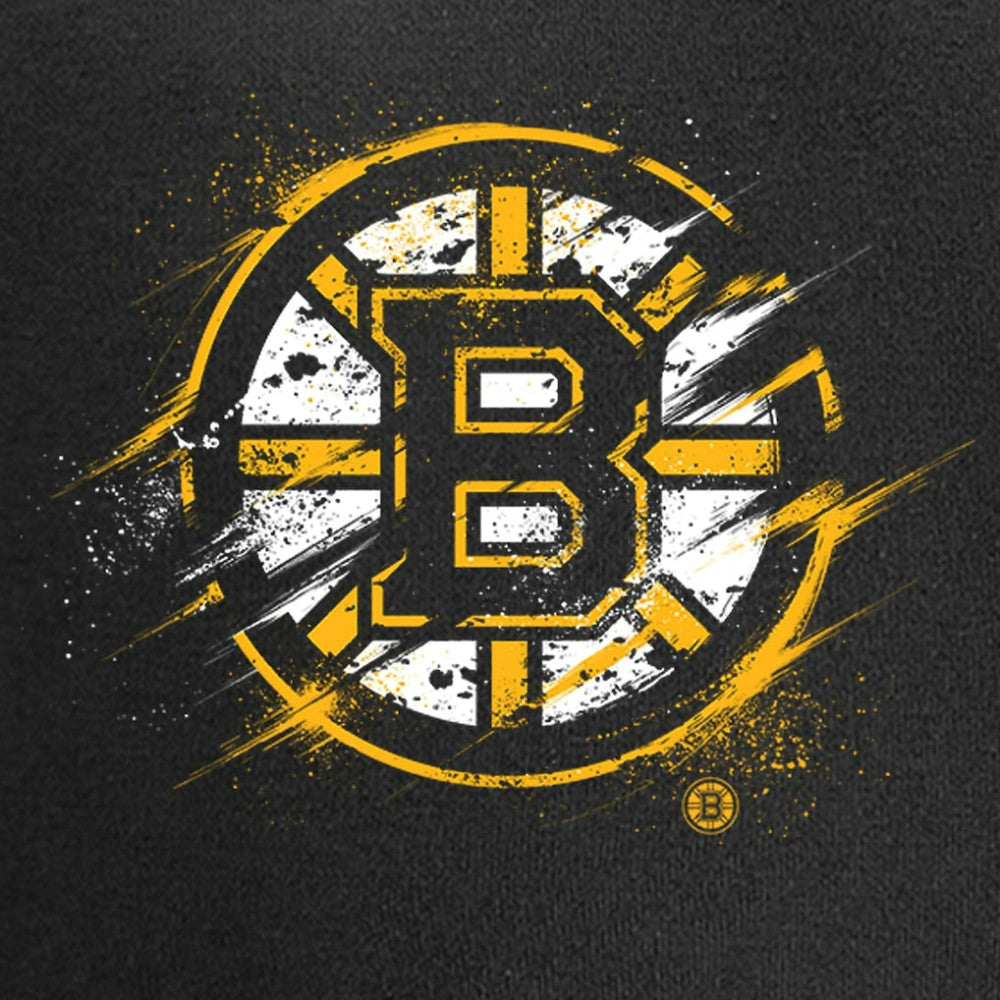 NHL Boston Bruins Splatter Logo Pullover Hoodie - Black
