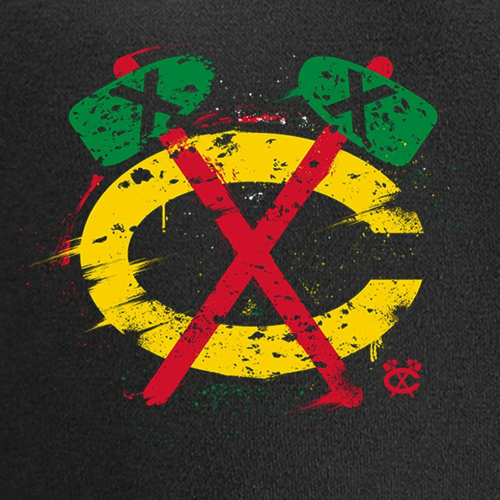 NHL Chicago Blackhawks Splatter Logo Pullover Hoodie - Black