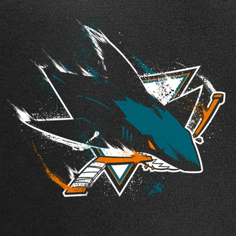 NHL San Jose Sharks Splatter Logo Pullover Hoodie - Black