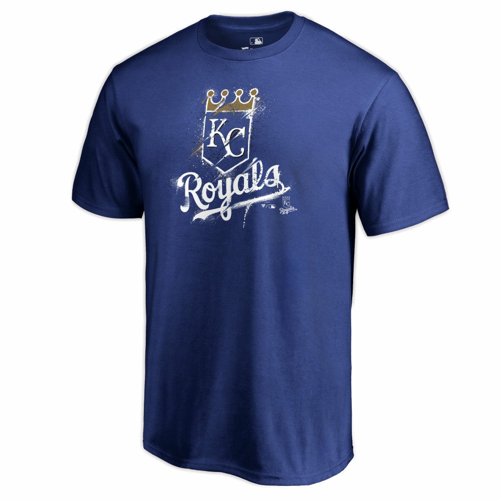 Kansas City Royals Splatter Logo T-Shirt - Royal T-shirts