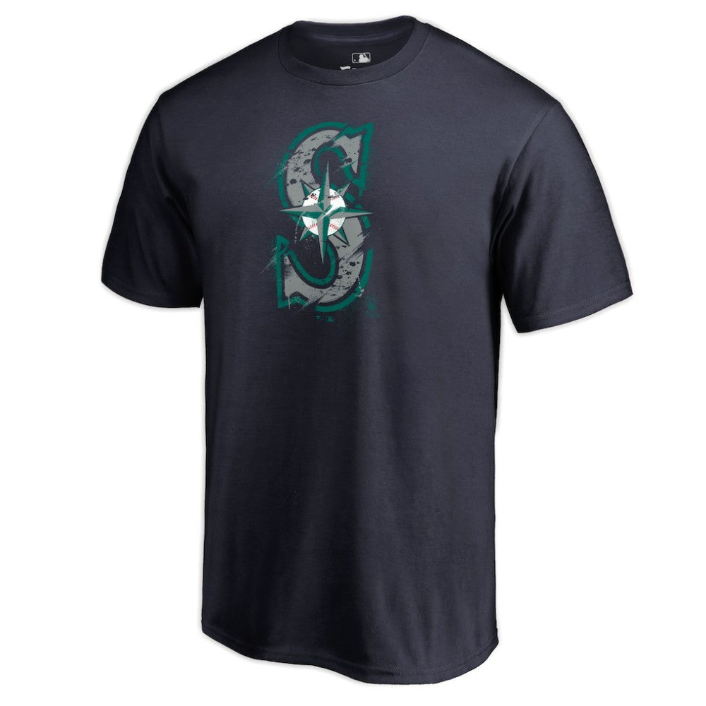 Seattle Mariners Splatter Logo T-Shirt - Navy T-shirts