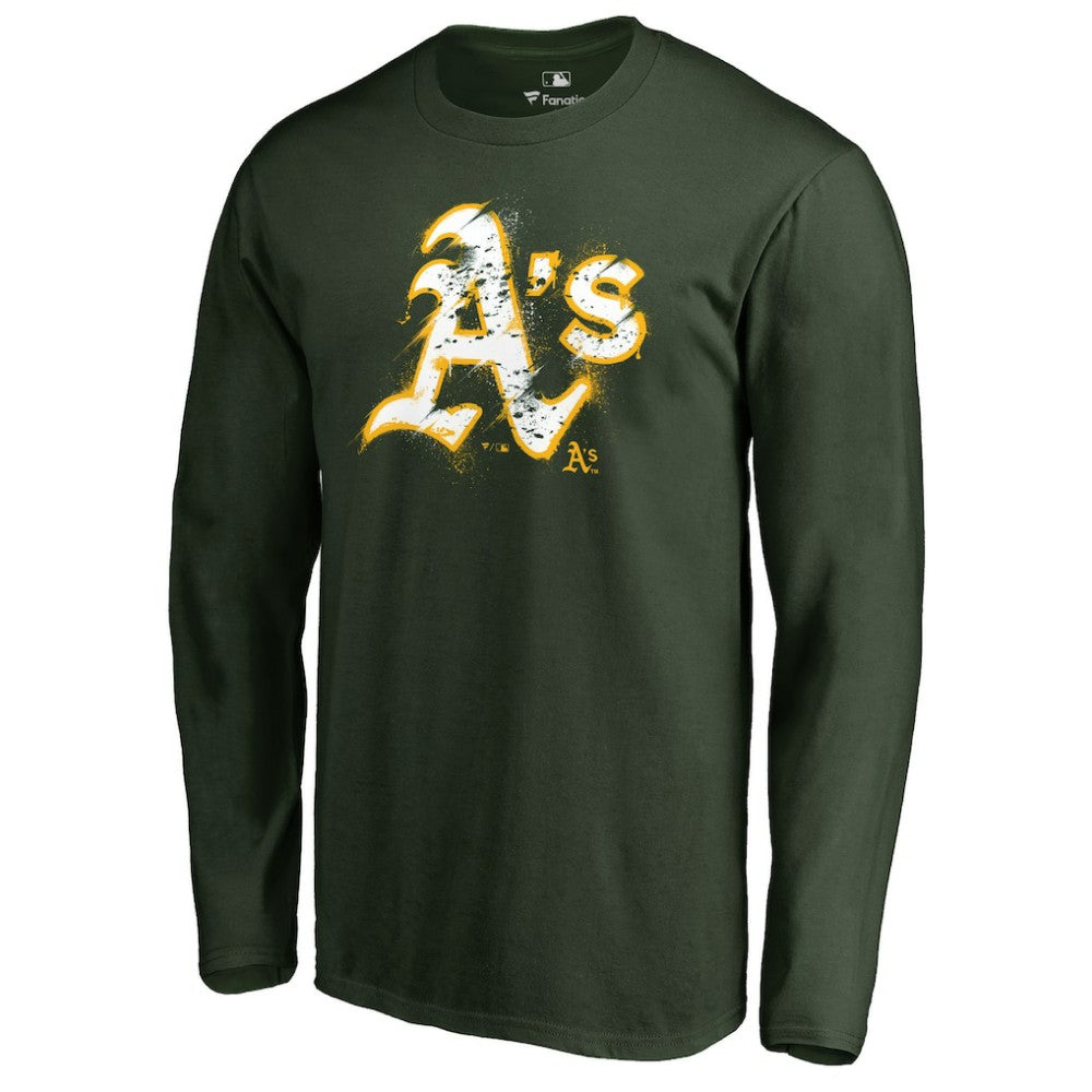 Athletics Splatter Logo Long Sleeve T-Shirt - Green T-shirts