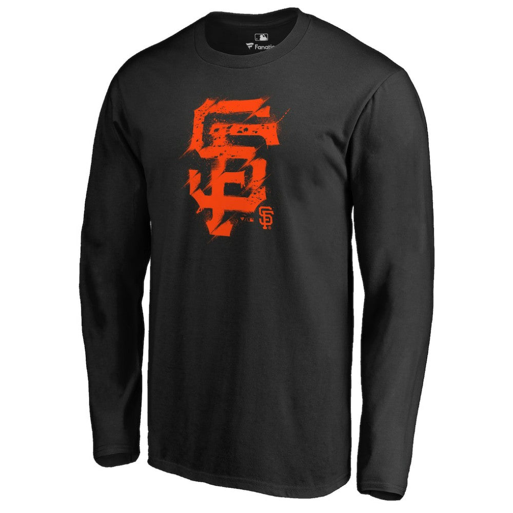 San Francisco Giants Splatter Logo Long Sleeve T-Shirt - Black T-shirts