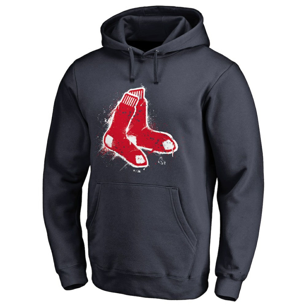 Boston Red Sox Splatter Logo Pullover Hoodie - Navy Hoodies