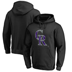 Colorado Rockies Splatter Logo Pullover Hoodie - Black Hoodies