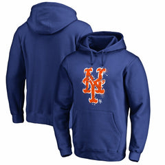 New York Mets Splatter Logo Pullover Hoodie - Royal Hoodies