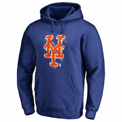 New York Mets Splatter Logo Pullover Hoodie - Royal Hoodies