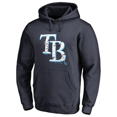 Tampa Bay Rays Splatter Logo Pullover Hoodie - Navy Hoodies