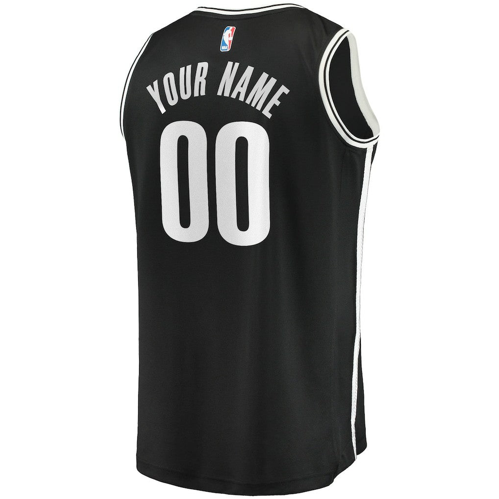 Brooklyn Nets Fast Break Custom Replica Jersey Black Icon Edition
