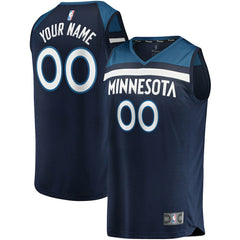 Minnesota Timberwolves Fast Break Custom Replica Jersey Navy Icon Edition