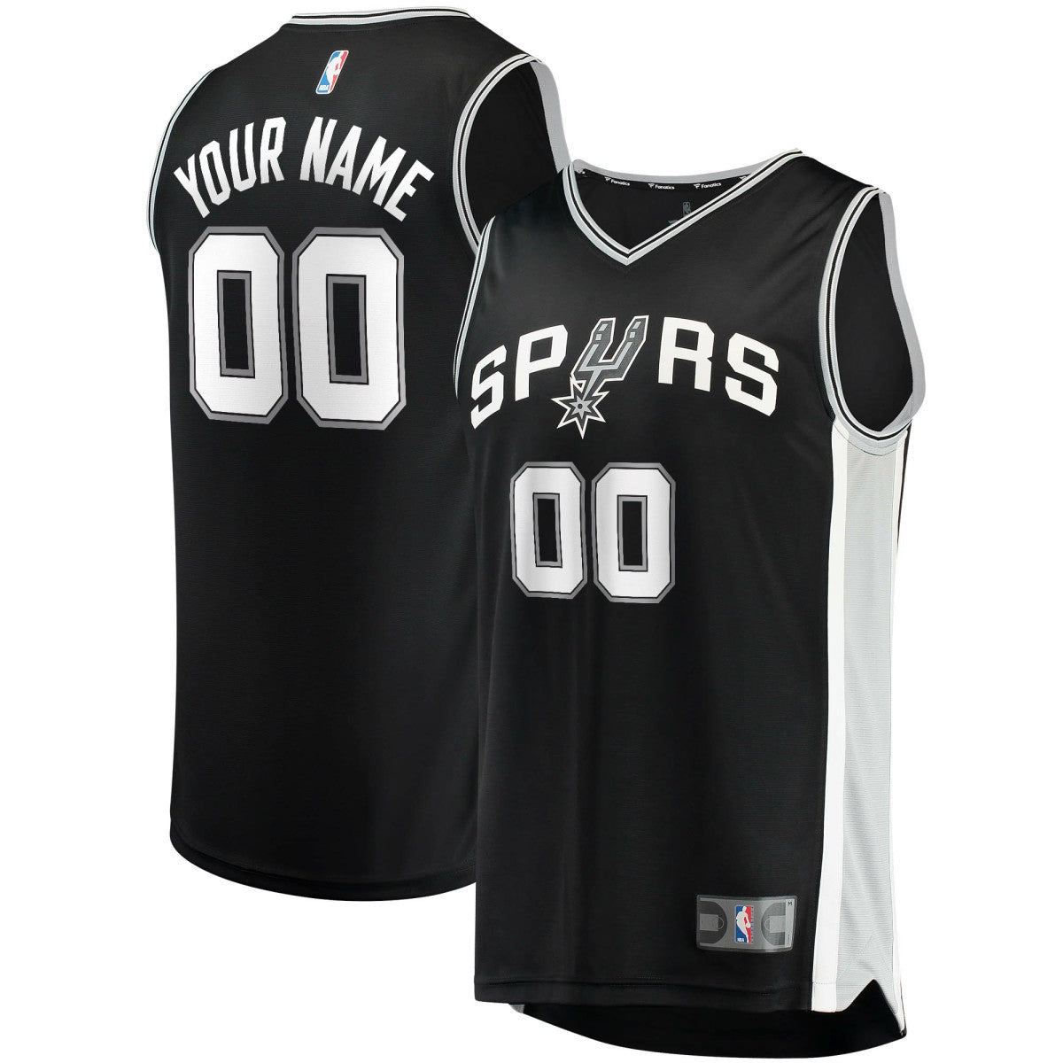 San Antonio Spurs Fast Break Custom Replica Jersey Black Icon Edition