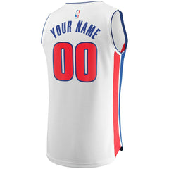 Detroit Pistons Fast Break Custom Replica Jersey White Association Edition