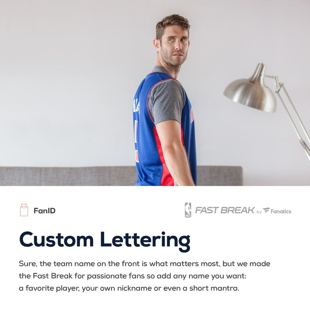 Detroit Pistons Fast Break Custom Replica Jersey White Association Edition
