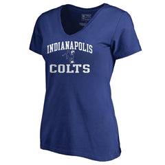 Indianapolis Colts Women's Vintage Collection Victory Arch V-Neck T-Shirt Royal