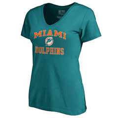 Miami Dolphins Women's Vintage Collection Victory Arch V-Neck T-Shirt Aqua