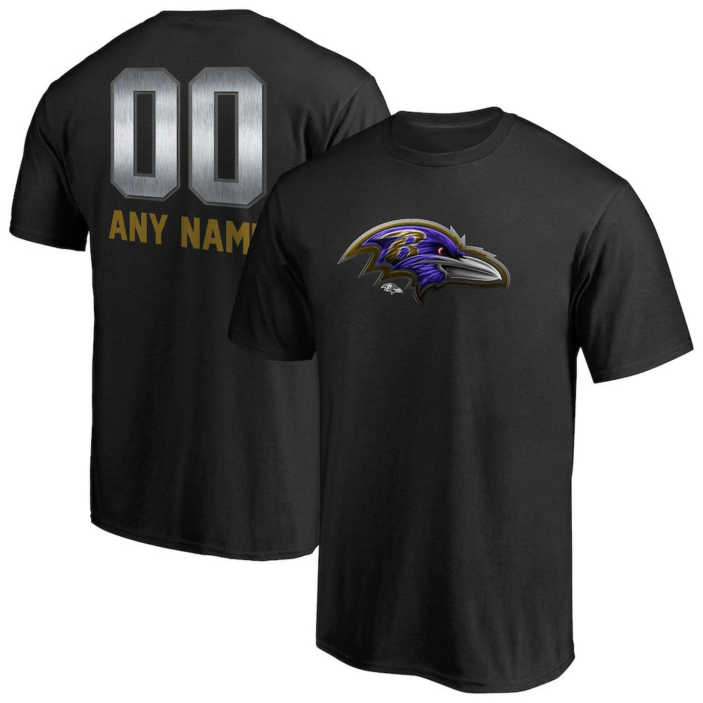 Baltimore Ravens Personalized Midnight Mascot T-Shirt Black