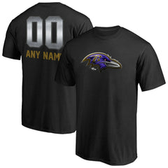 Baltimore Ravens Personalized Midnight Mascot T-Shirt Black