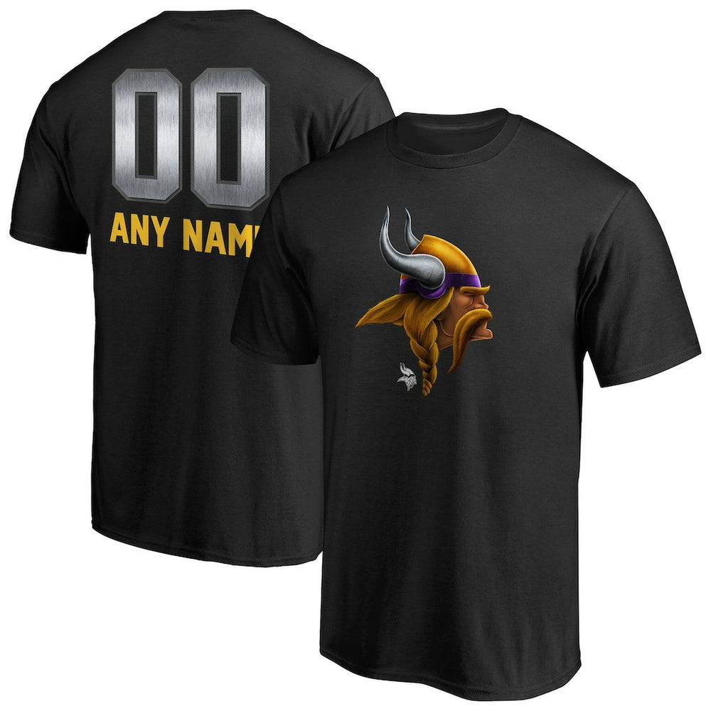 Minnesota Vikings Personalized Midnight Mascot T-Shirt Black
