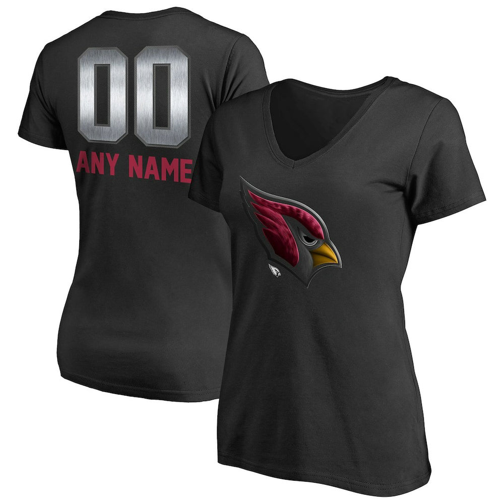 Arizona Cardinals Women's Personalized Midnight Mascot T-Shirt Black