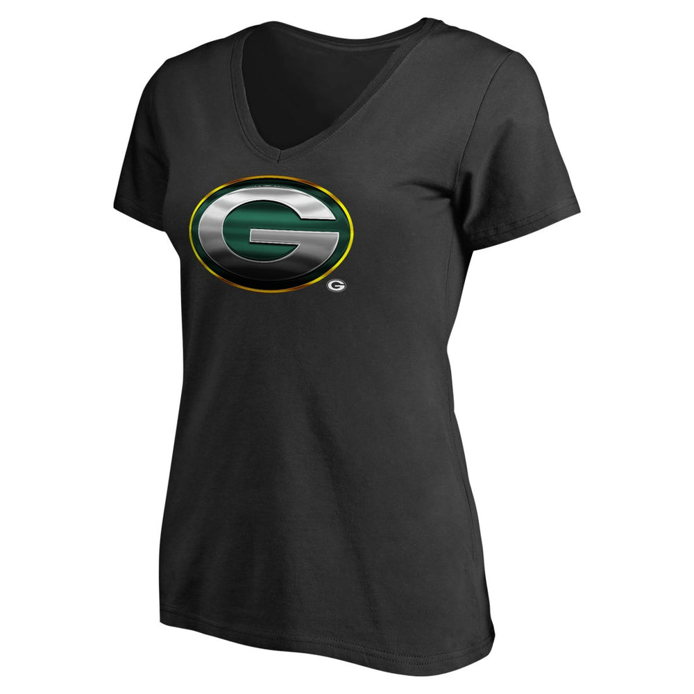 Green Bay Packers Women's Personalized Midnight Mascot T-Shirt Black