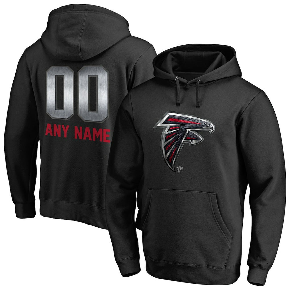 Atlanta Falcons Personalized Midnight Mascot Pullover Hoodie Black