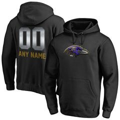 Baltimore Ravens Personalized Midnight Mascot Pullover Hoodie Black