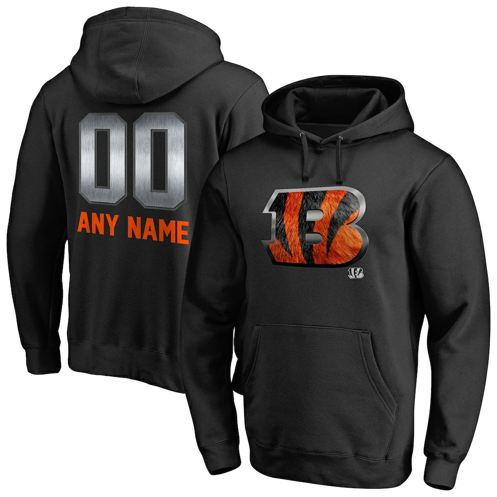 Cincinnati Bengals Personalized Midnight Mascot Pullover Hoodie Black