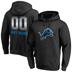 Detroit Lions Personalized Midnight Mascot Pullover Hoodie Black