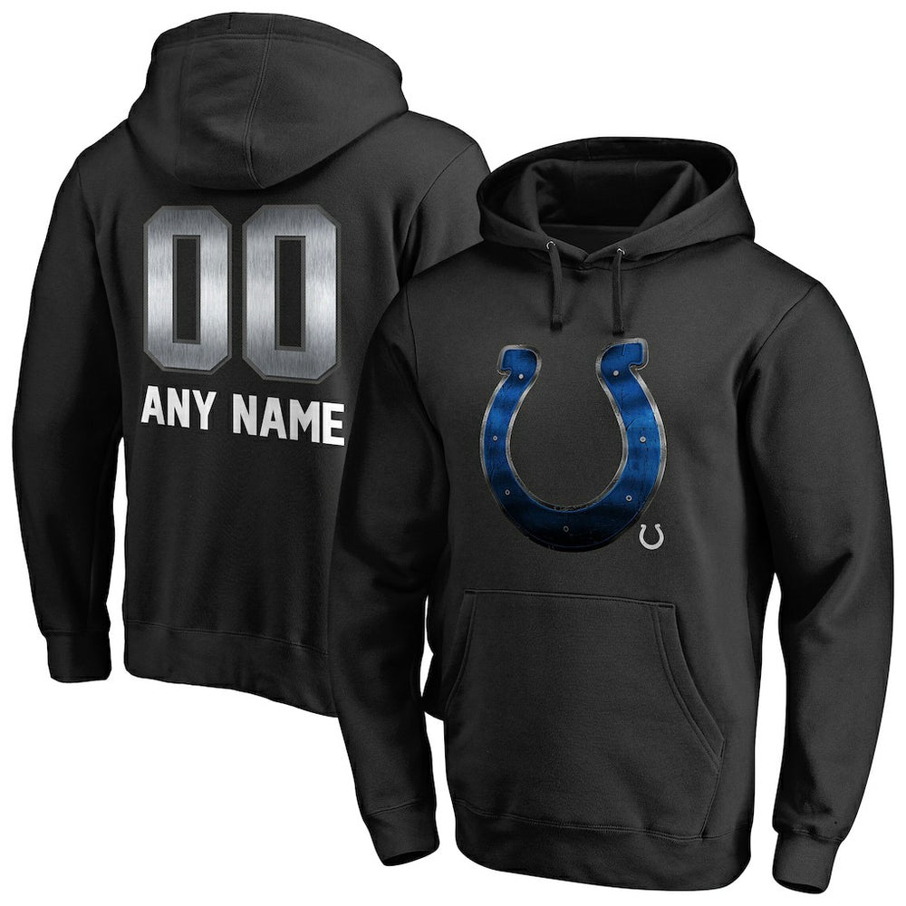 Indianapolis Colts Personalized Midnight Mascot Pullover Hoodie Black