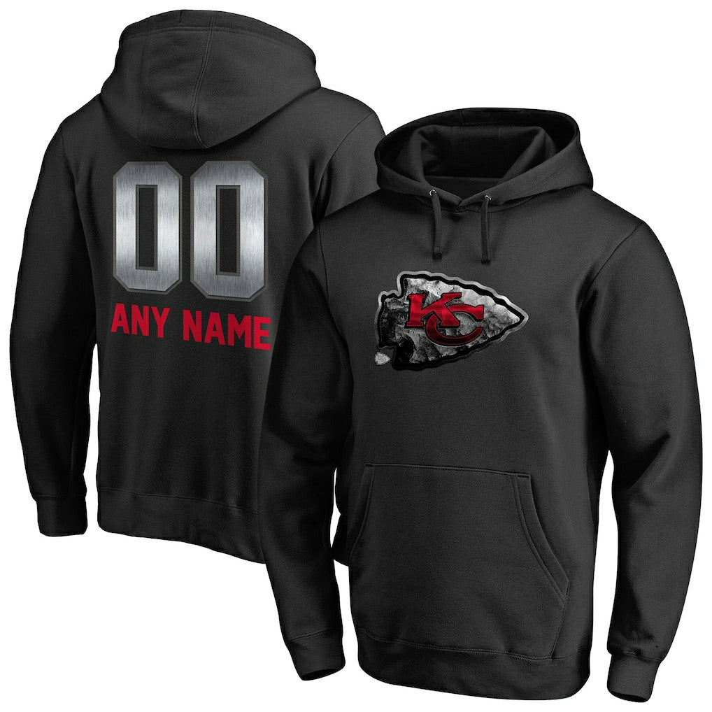 Kansas City Chiefs Personalized Midnight Mascot Pullover Hoodie Black