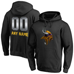 Minnesota Vikings Personalized Midnight Mascot Pullover Hoodie Black