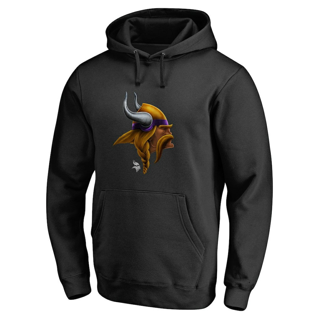 Minnesota Vikings Personalized Midnight Mascot Pullover Hoodie Black