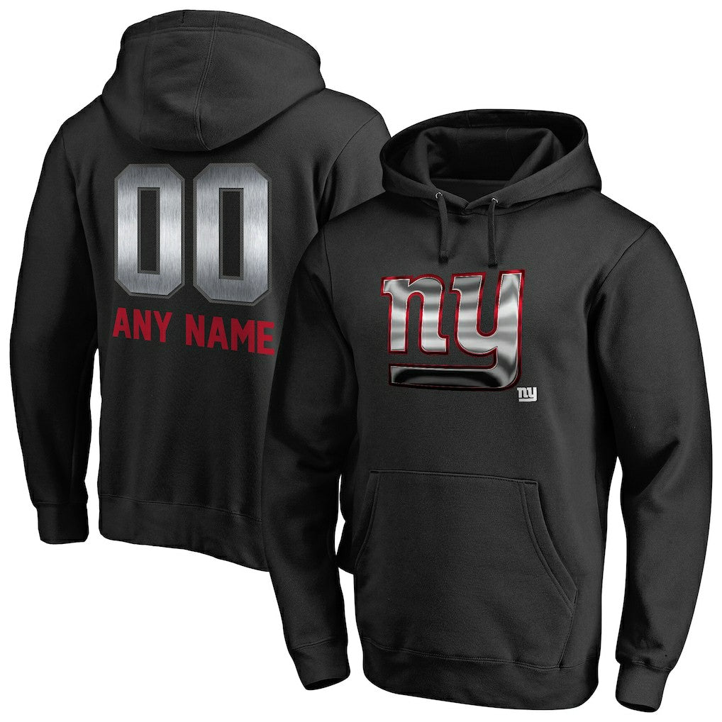 New York Giants Personalized Midnight Mascot Pullover Hoodie Black
