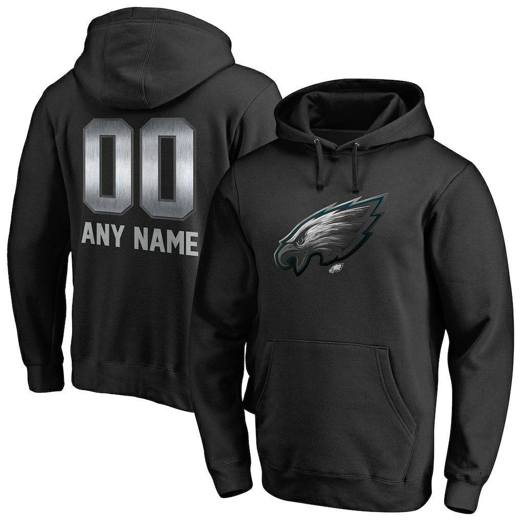 Philadelphia Eagles Personalized Midnight Mascot Pullover Hoodie Black
