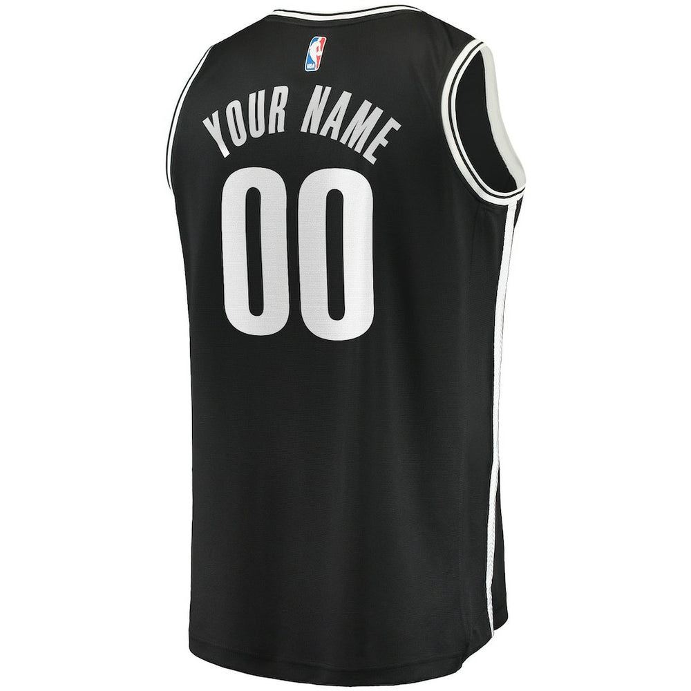 Brooklyn Nets Youth Fast Break Custom Replica Jersey Black Icon Edition