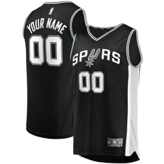 San Antonio Spurs Youth Fast Break Custom Replica Jersey Black Icon Edition