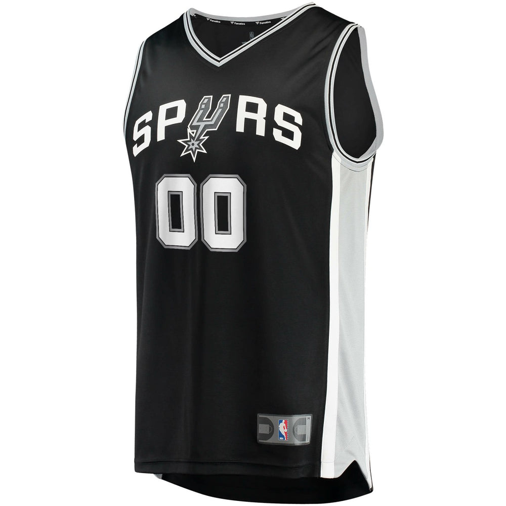 San Antonio Spurs Youth Fast Break Custom Replica Jersey Black Icon Edition