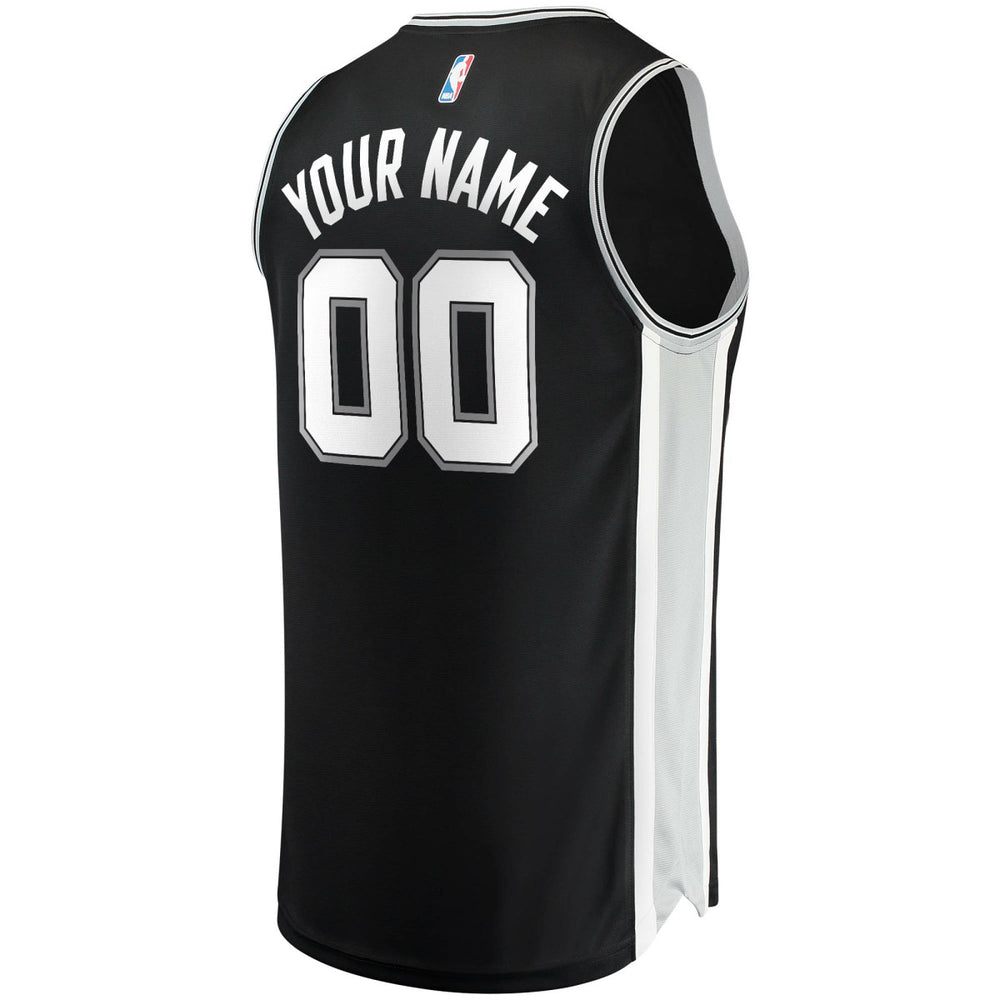 San Antonio Spurs Youth Fast Break Custom Replica Jersey Black Icon Edition