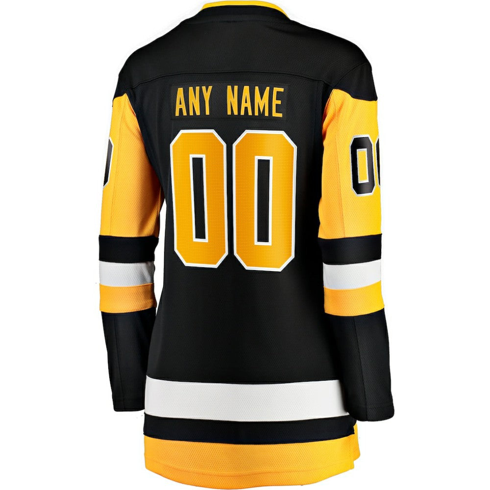 NHL,Custom Pittsburgh Penguins Fanatics Women's Home Breakaway Custom Jersey - Black