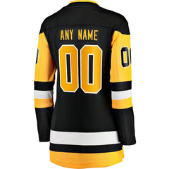 NHL,Custom Pittsburgh Penguins Fanatics Women's Home Breakaway Custom Jersey - Black