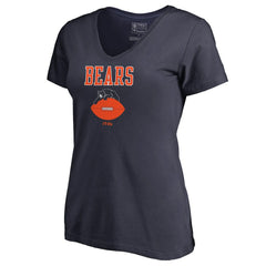 Chicago Bears Women's Vintage Team Lockup V-Neck T-Shirt Navy