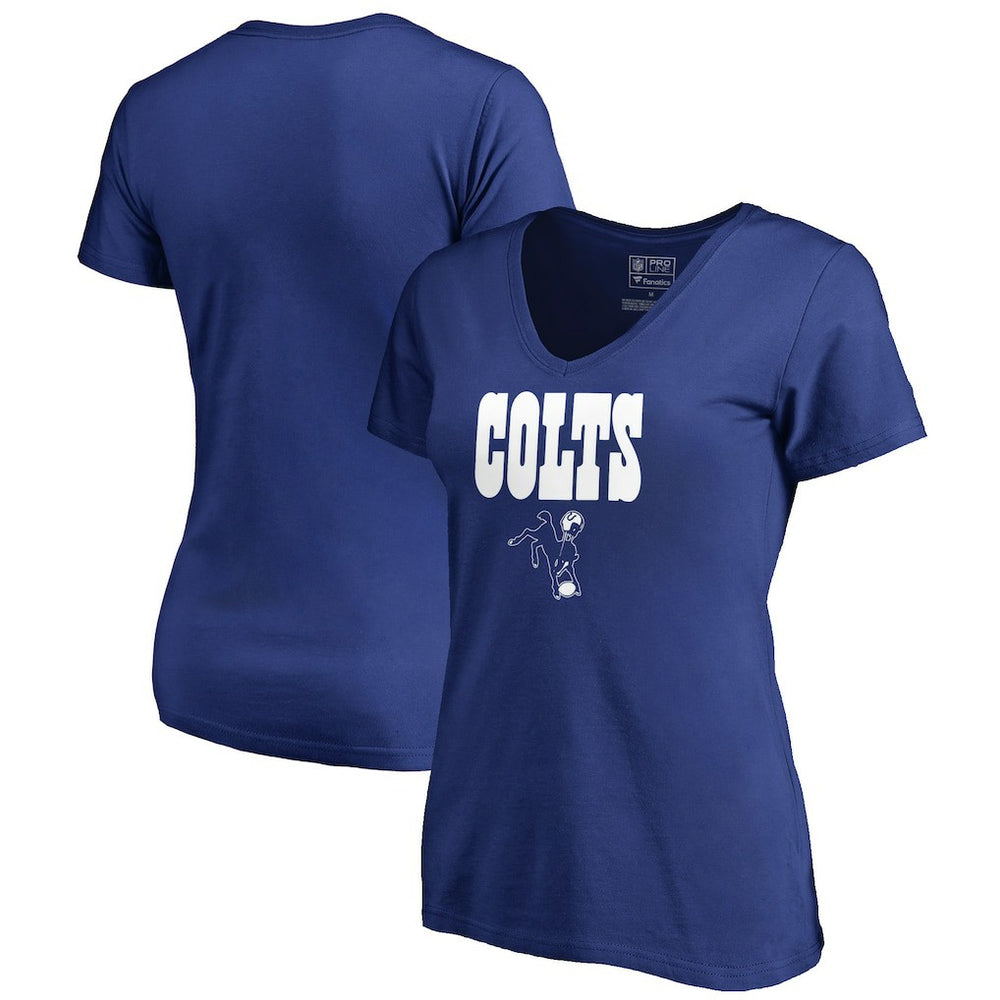 Indianapolis Colts Women's Vintage Team Lockup V-Neck T-Shirt Royal