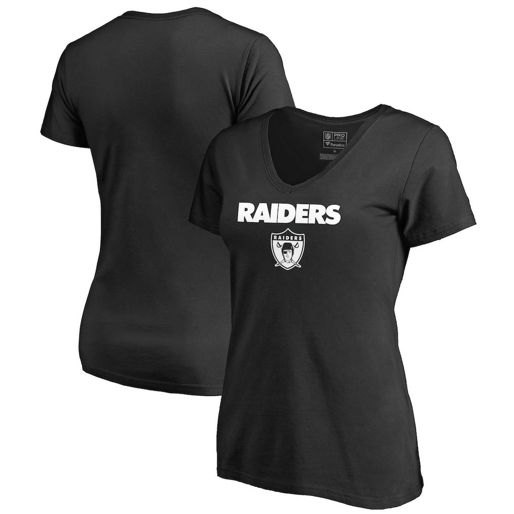Las Vegas Raiders Women's Vintage Team Lockup V-Neck T-Shirt Black